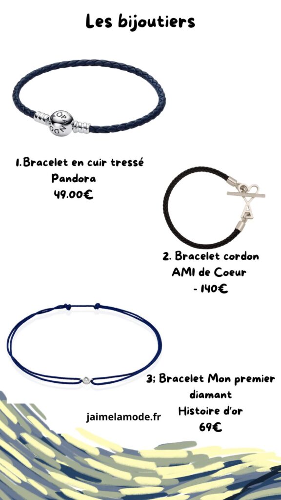 Trois bracelets cordon de bijoutier