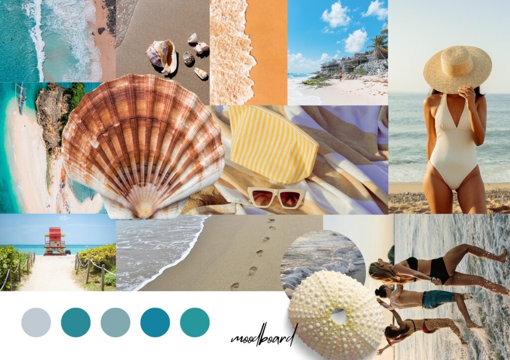 moodboard élégante a la plage